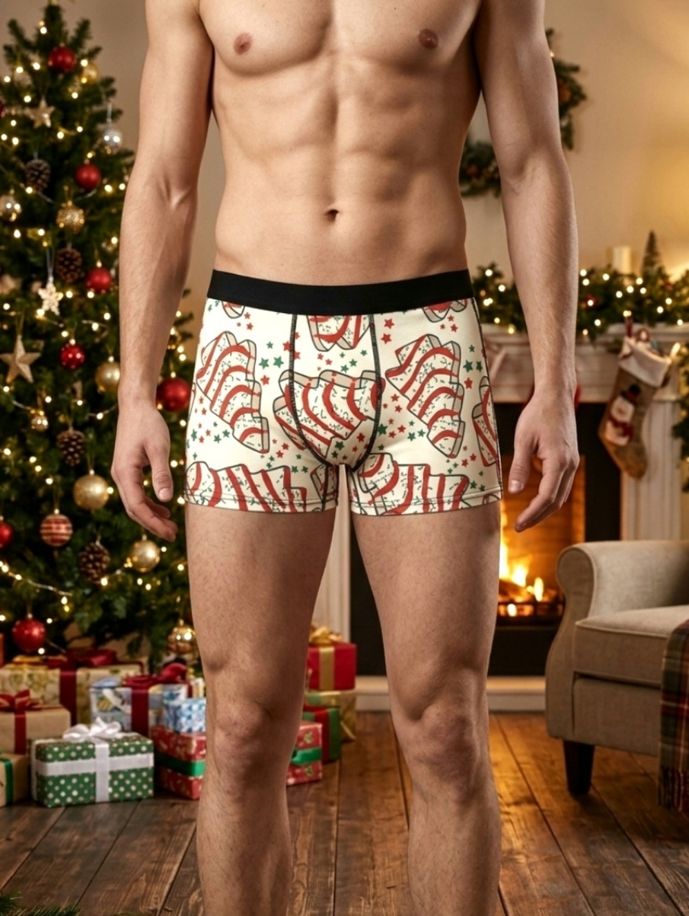 Chrstmas Tree Snack Cake Boxer Briefs